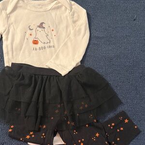 Halloween Baby Outfit with Ghost Print 12m